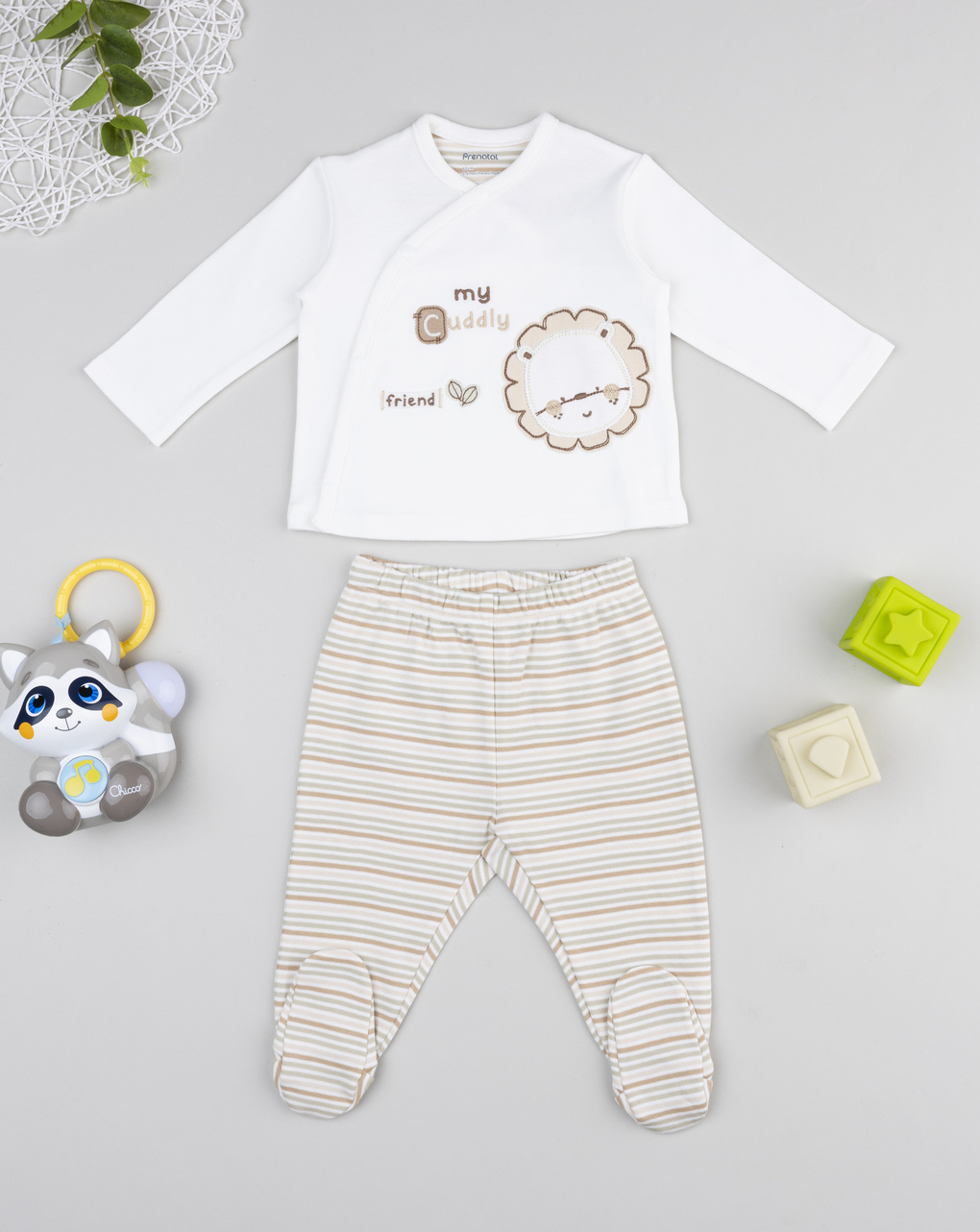 Completo bimbo bianco/beige lion