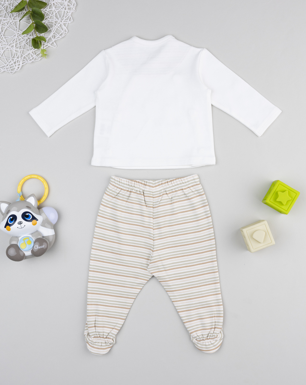 Completo bimbo bianco/beige lion