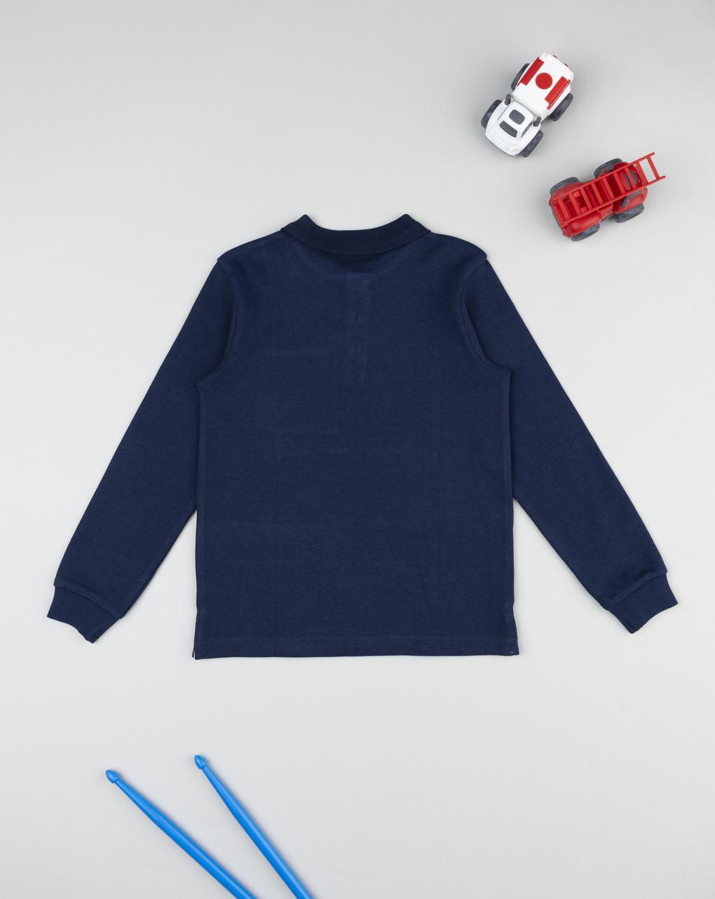 Polo bambino blu maniche lunghe