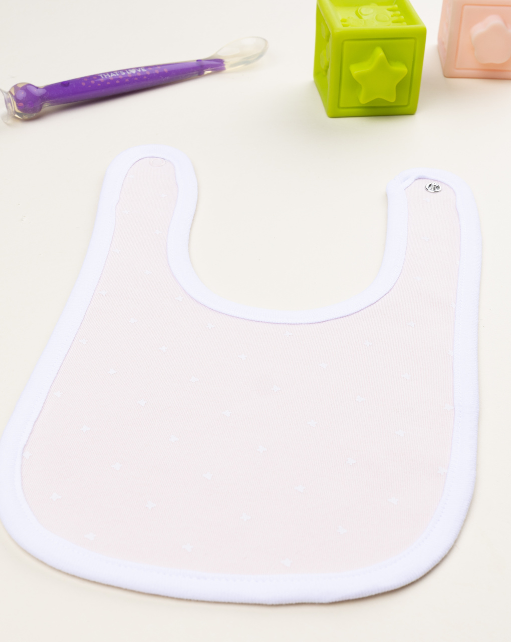 Bavaglino rosa chiaro con alover