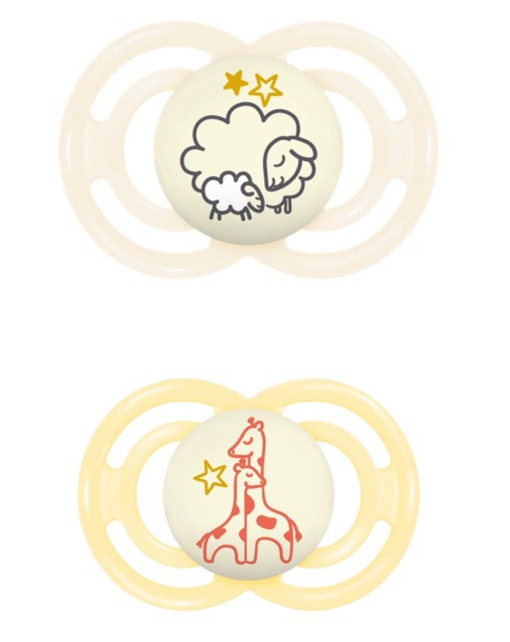 Succhietto perfect night confezione doppia 16+ mesi con porta ciuccio - neutro - mam