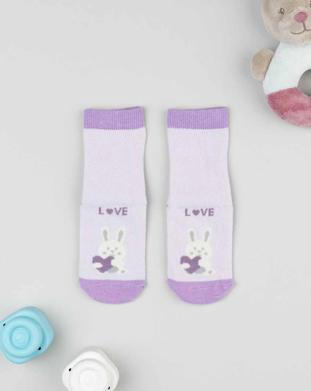 Antiscivolo bimba rosa/lilla coniglietto