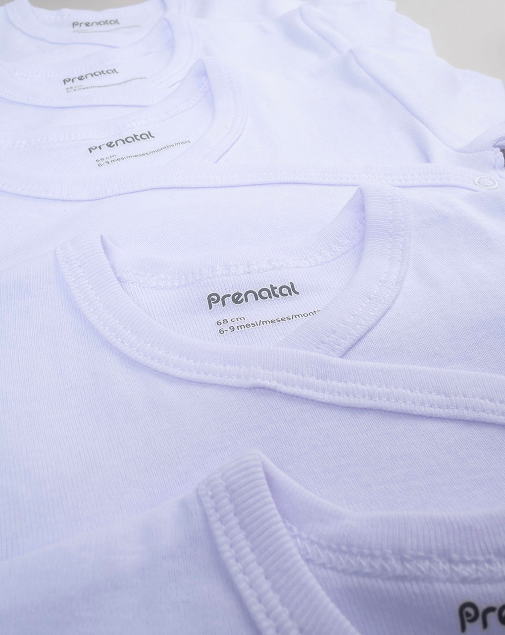 Pack 5 body bianchi con apertura laterale