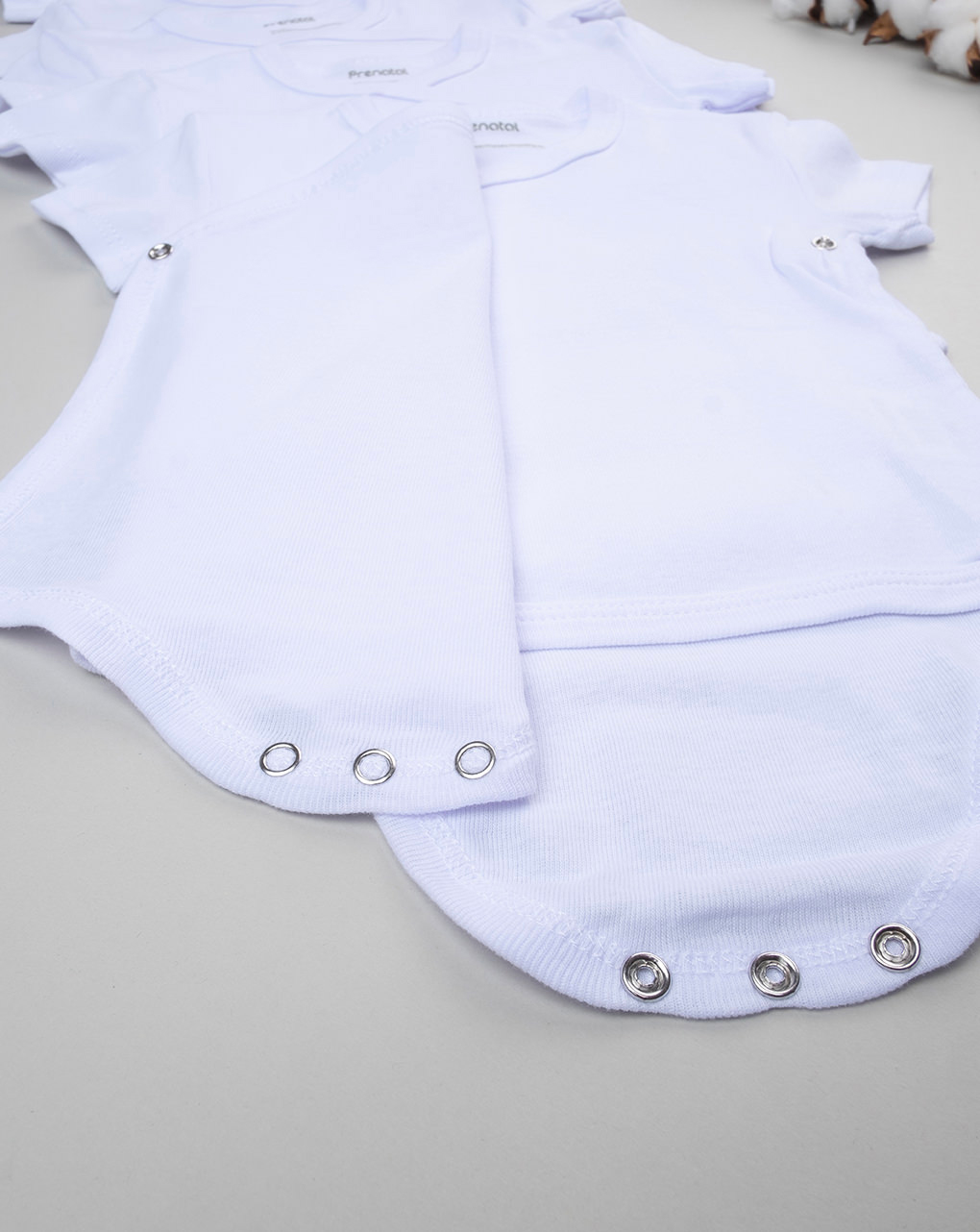 Pack 5 body bianchi con apertura laterale