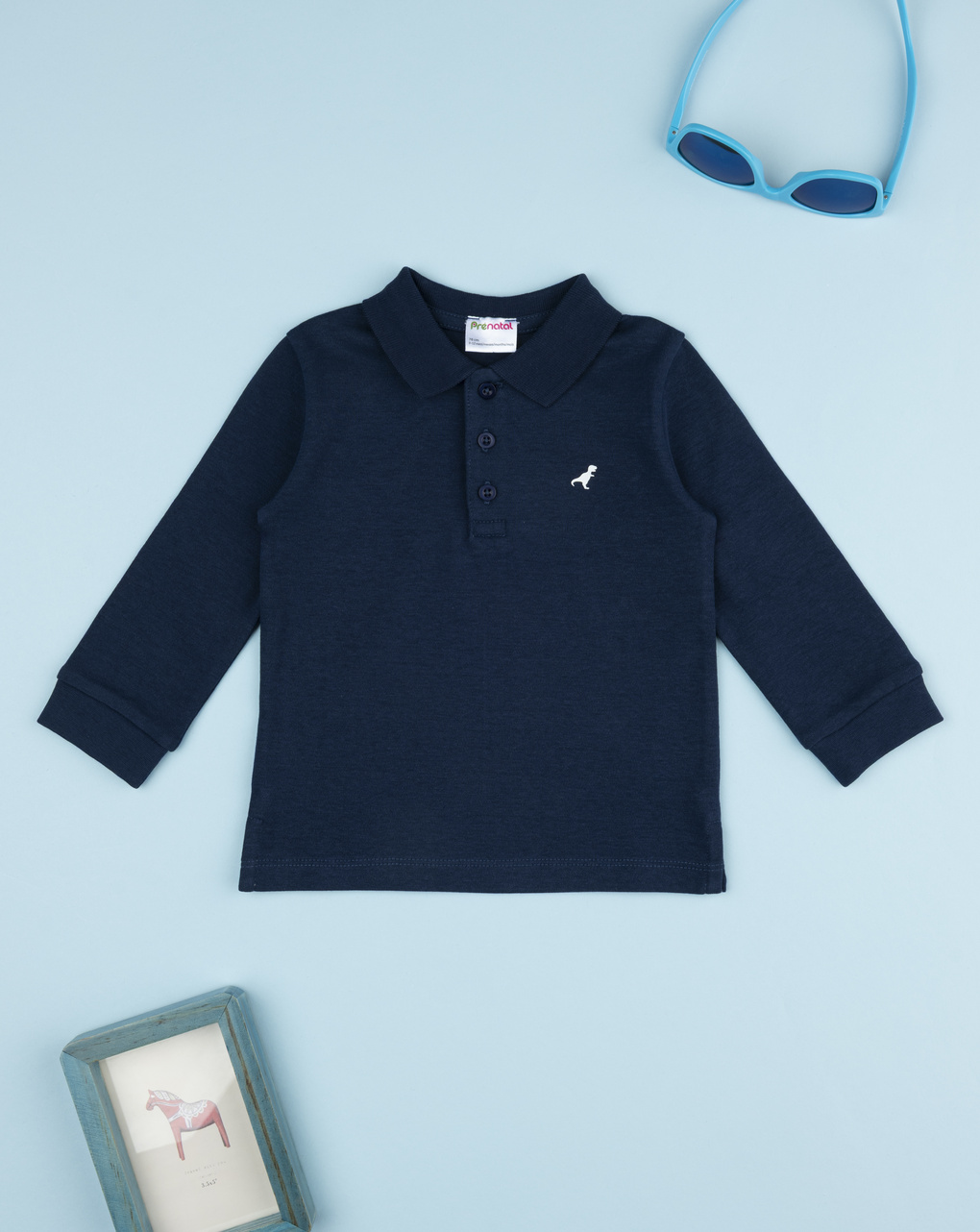 Polo bimbo blu maniche lunghe