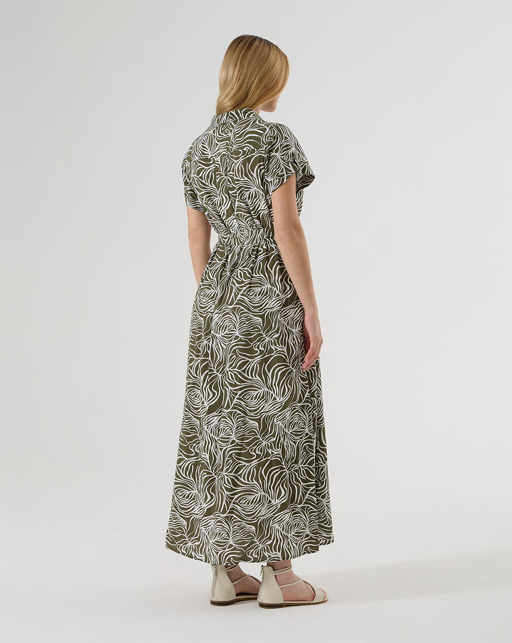 Abito premaman allattamento con stampa verde