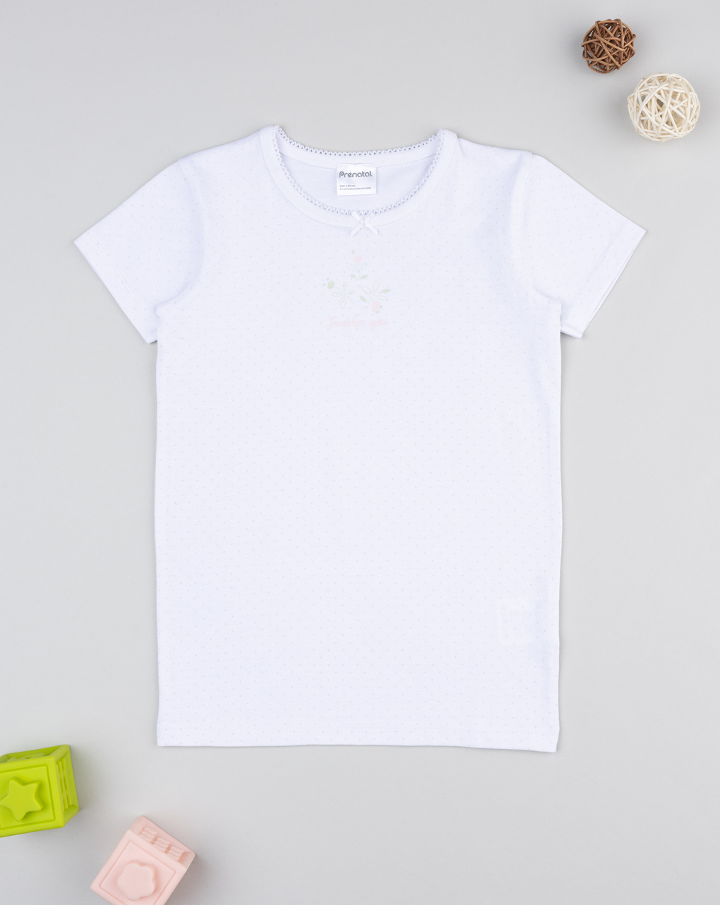 Magli intima bambina bianca con stampa