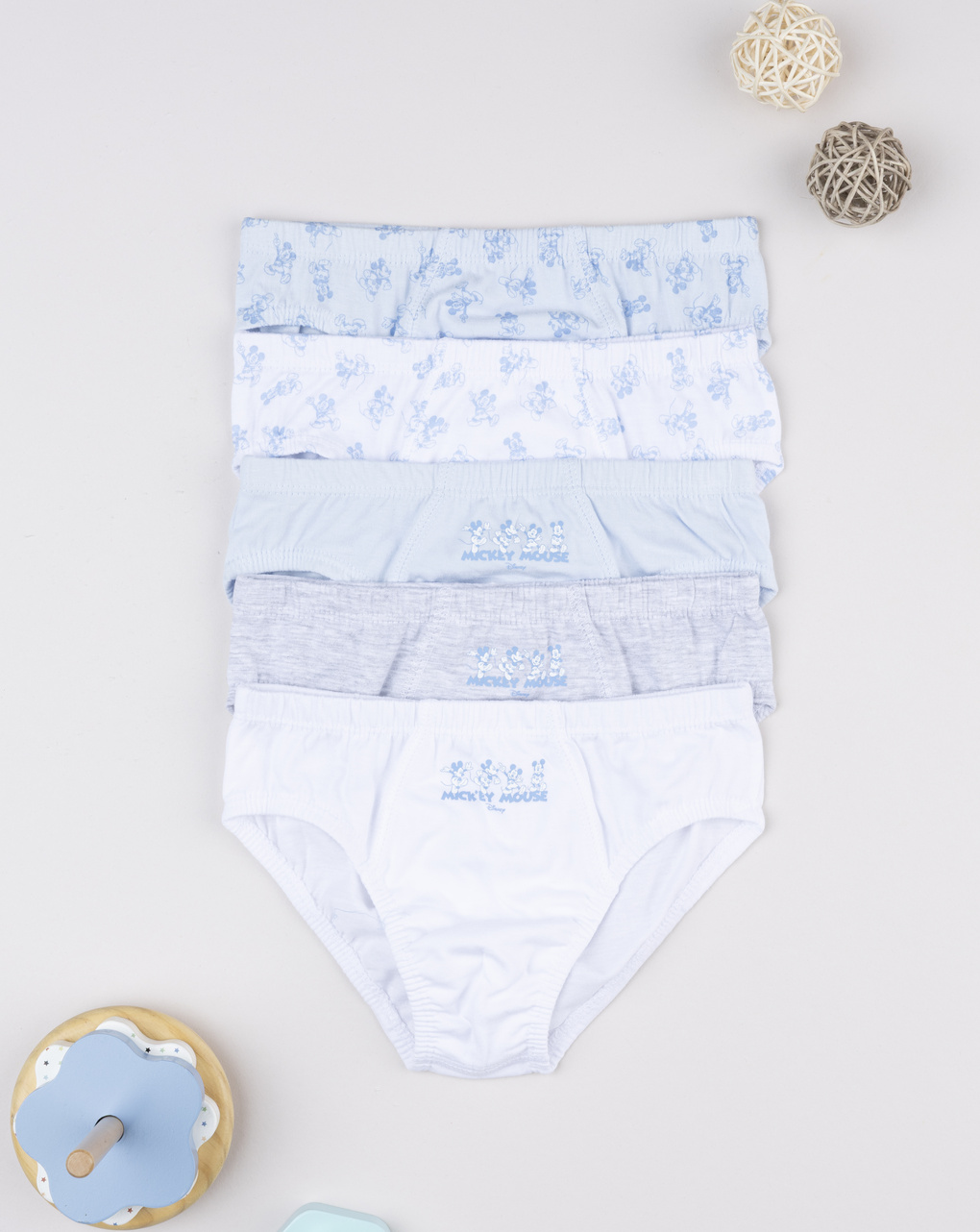 Pack 5 slip bambino mickey