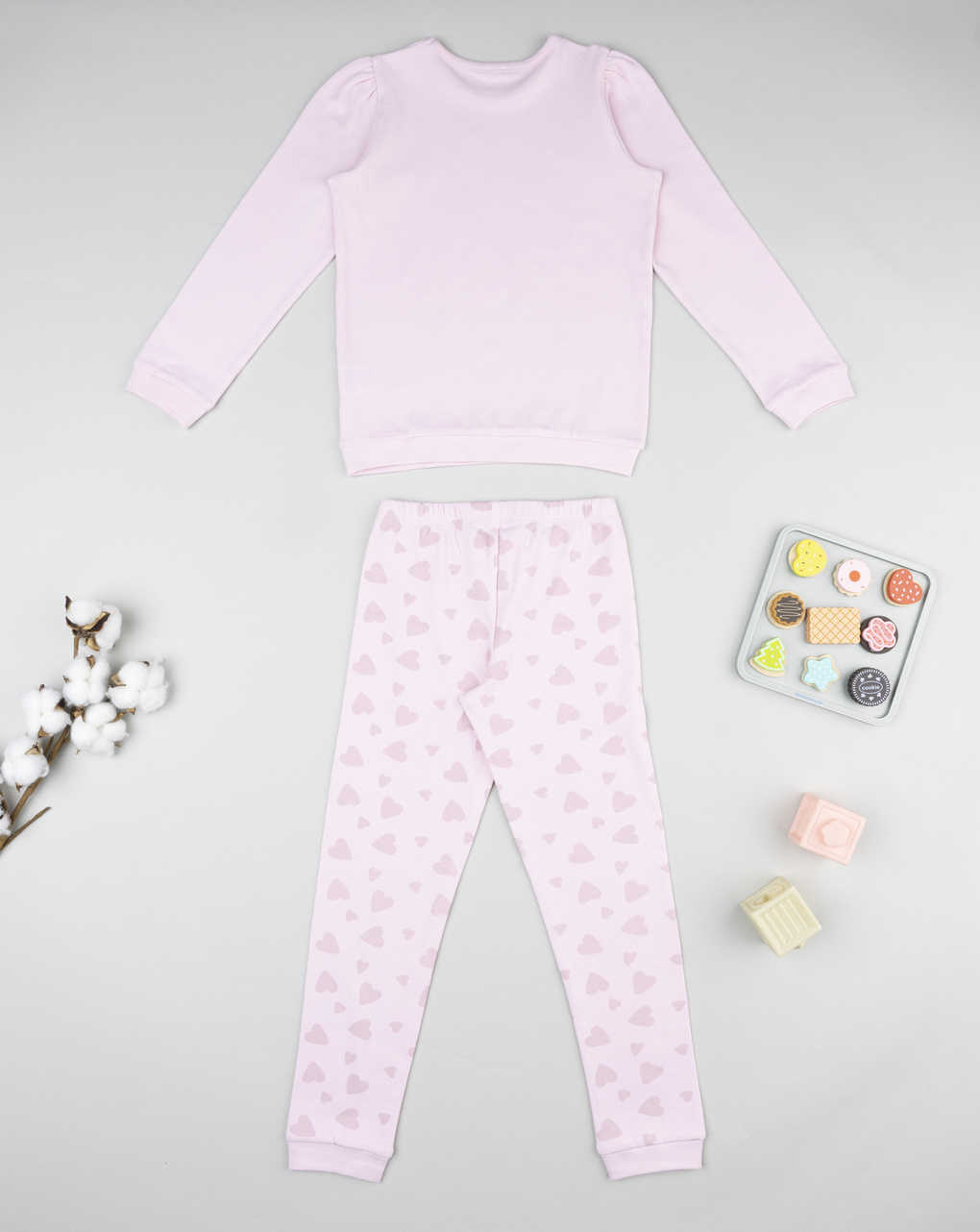 Pigiama bimba rosa gatti