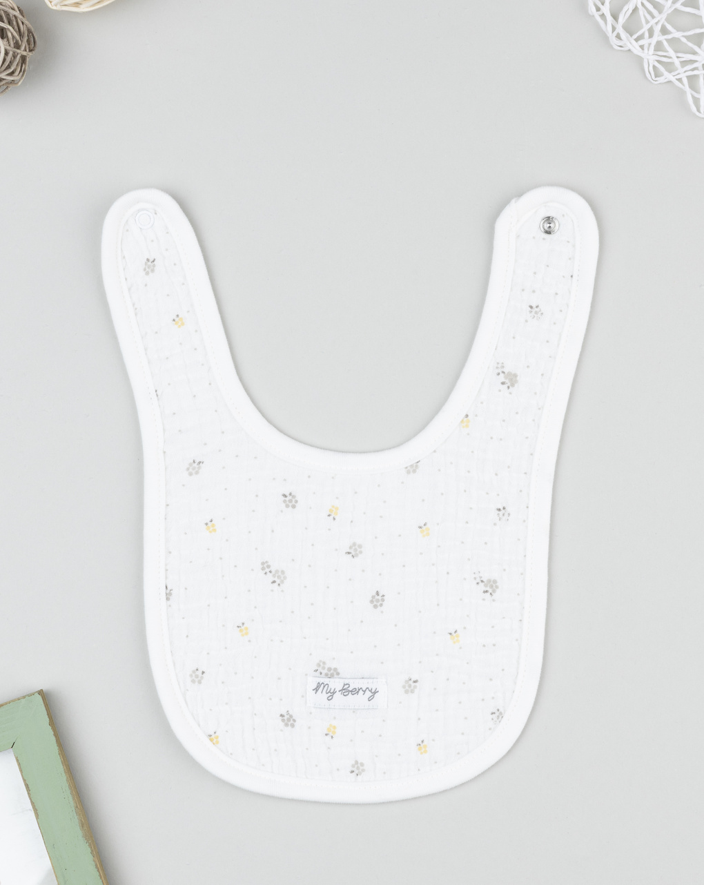 Bavaglino bimba bianco "my berry"