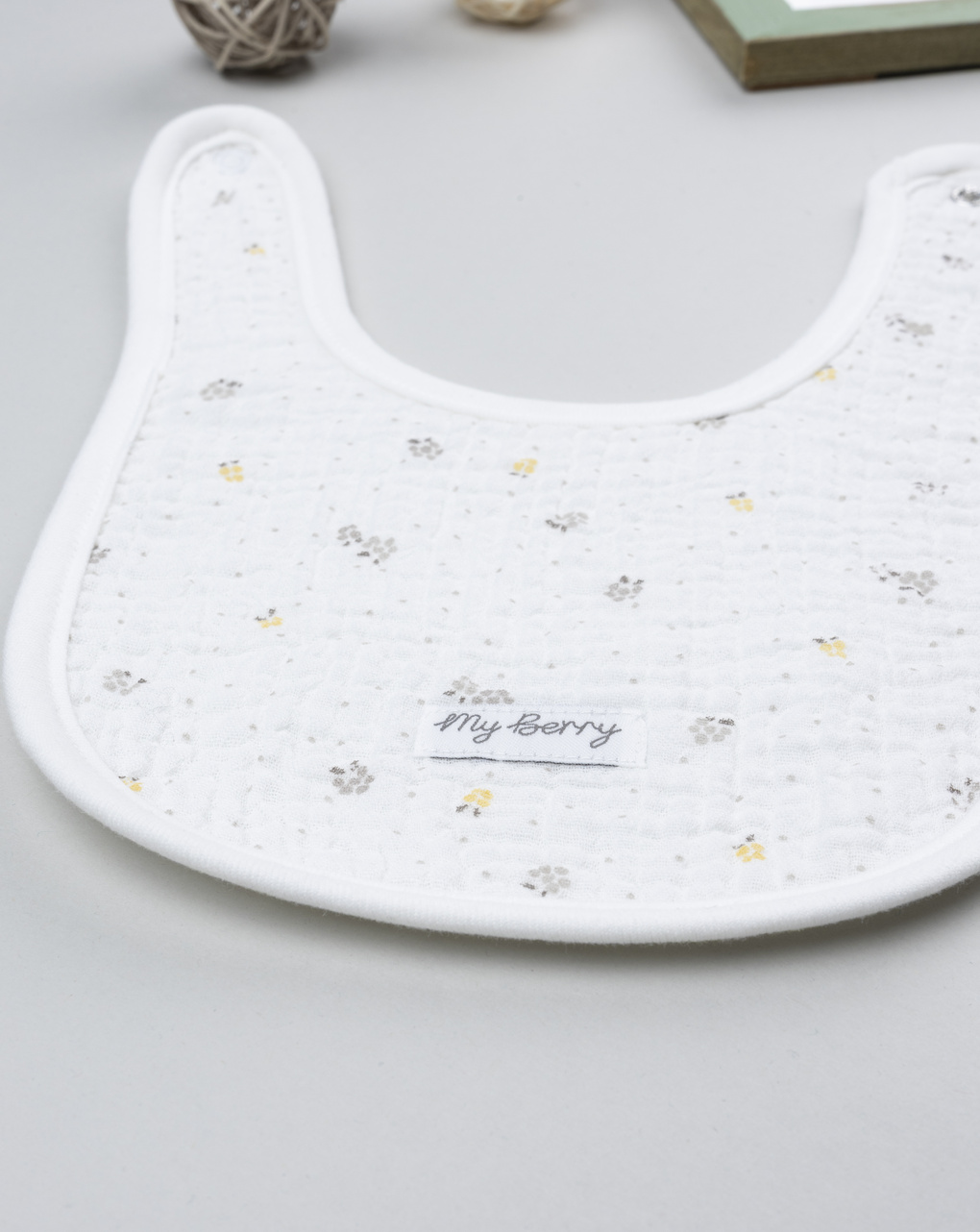 Bavaglino bimba bianco "my berry"