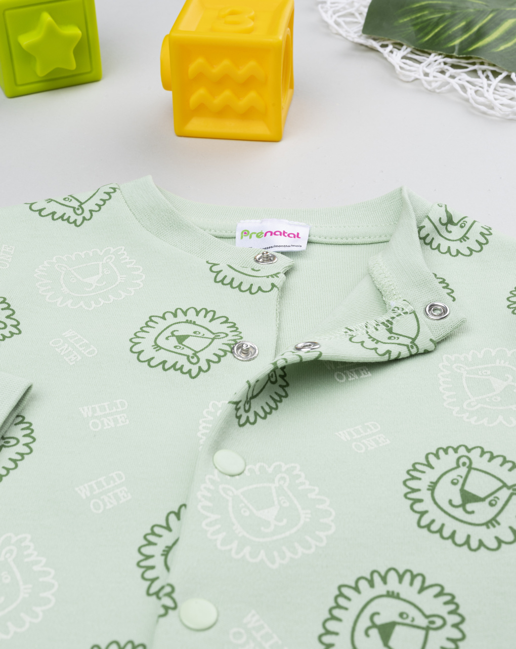 Pigiamone bimbo verde leoni allover