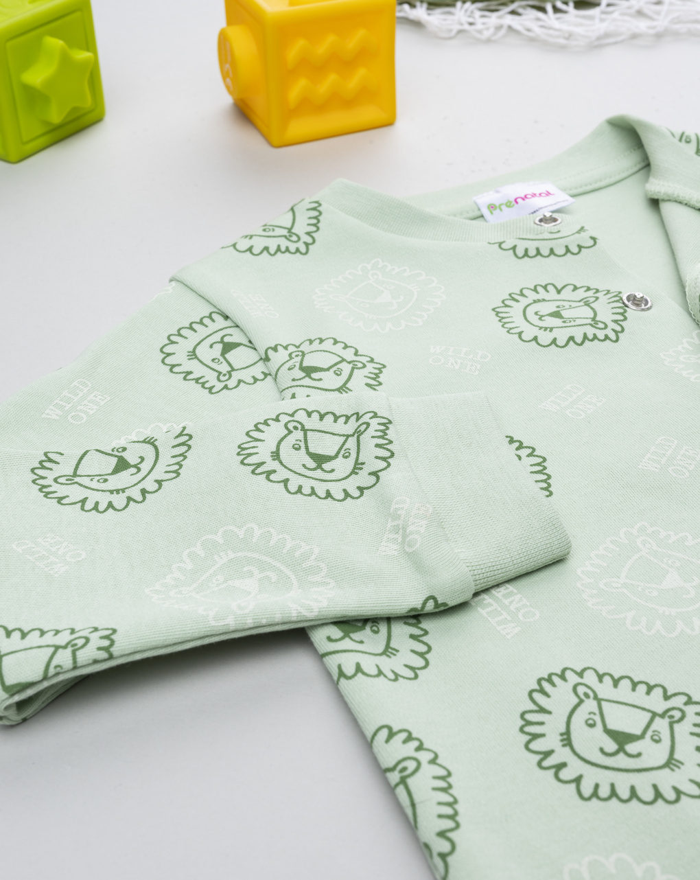 Pigiamone bimbo verde leoni allover