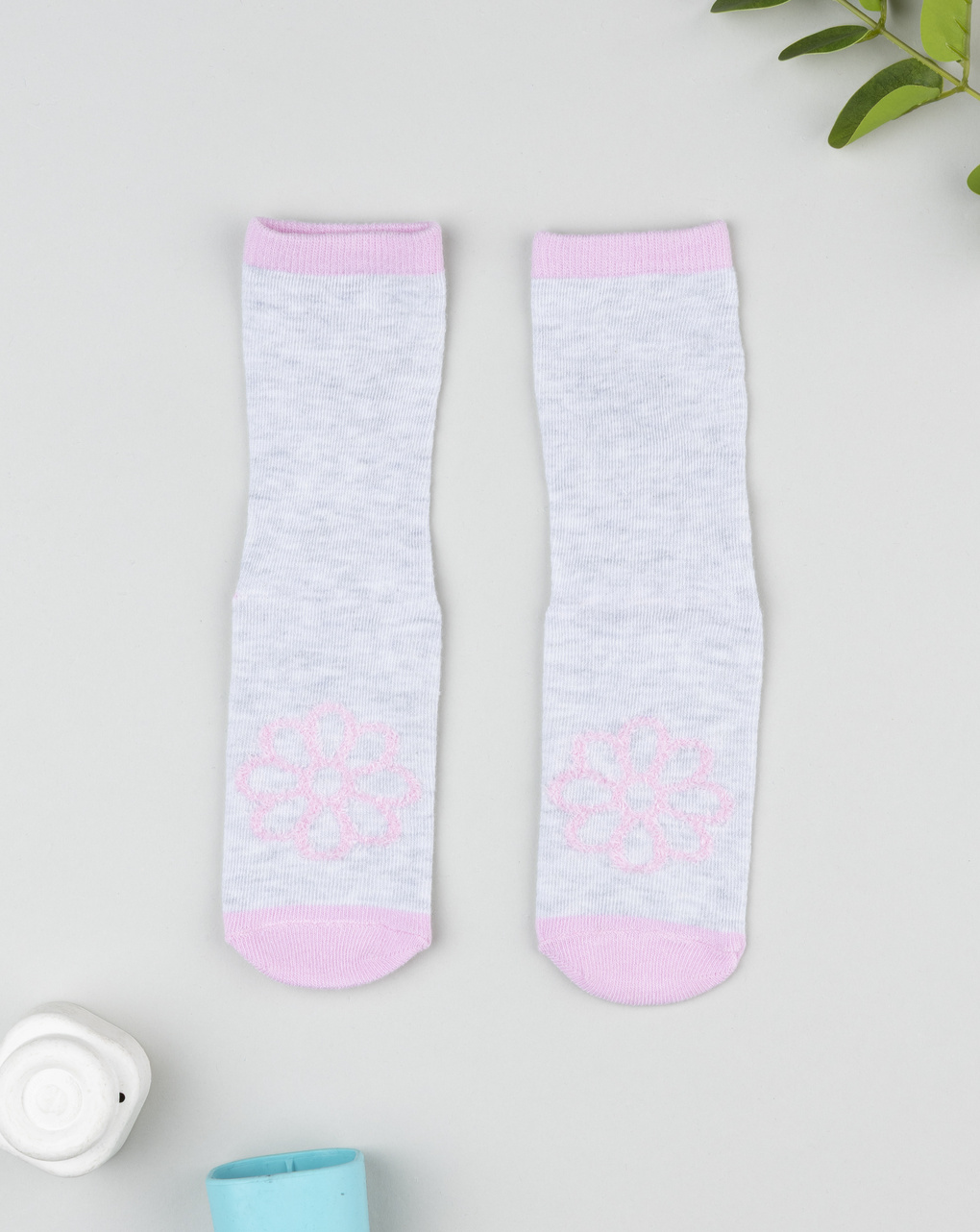 Antiscivolo bimba grigio margherita