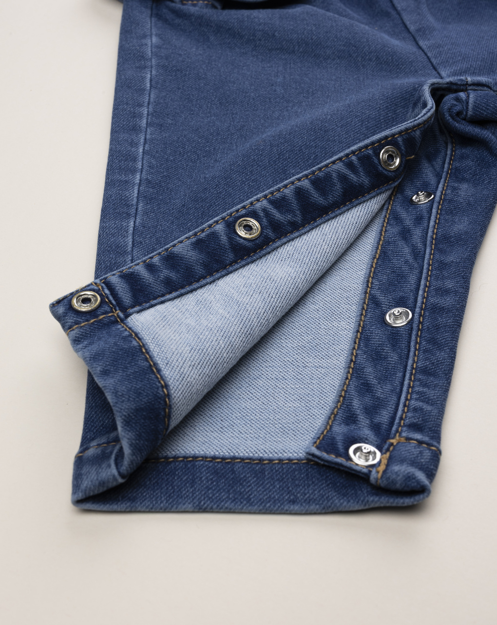 Pantalone bimba blu denim frill