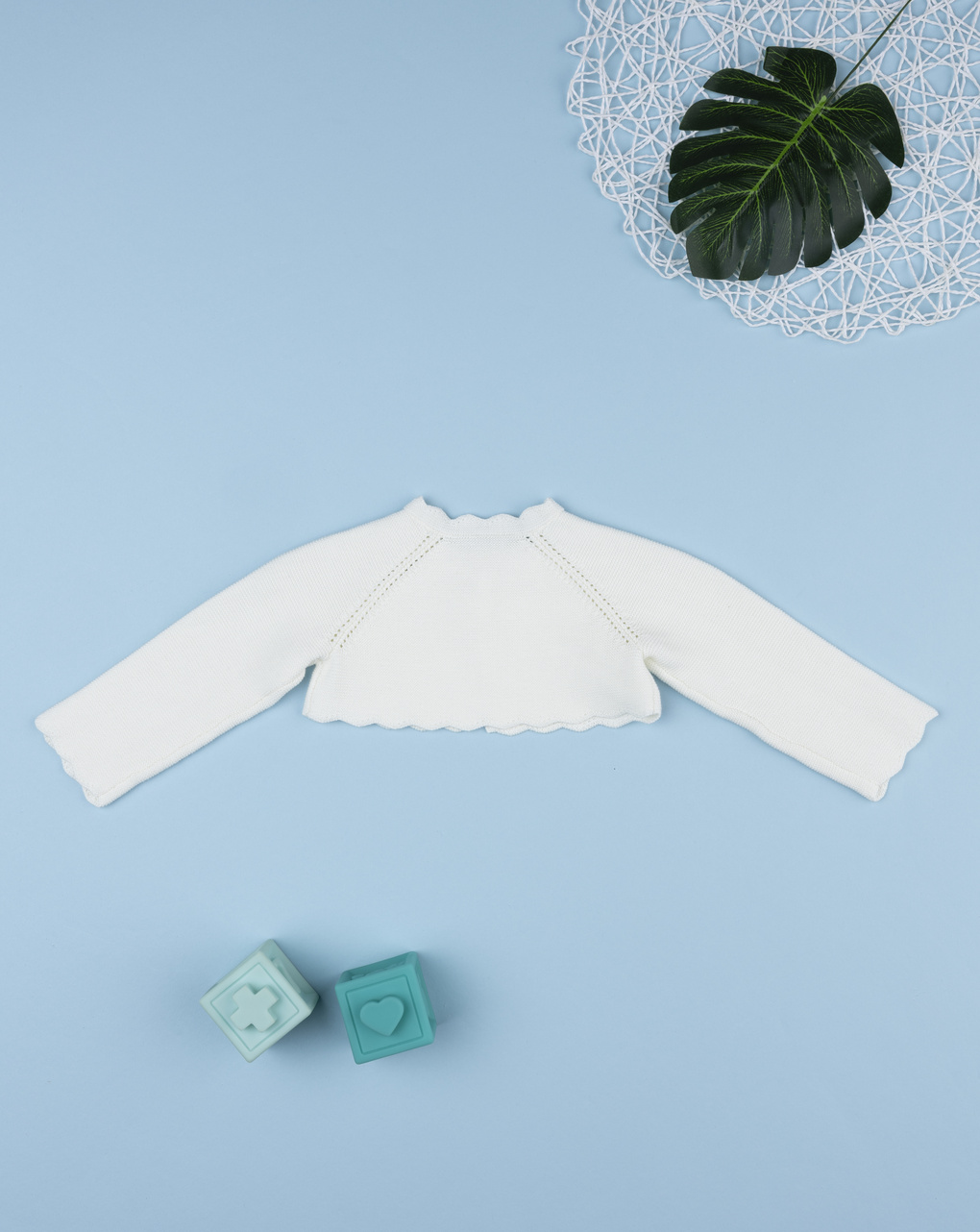 Cardigan bianco tricot bimba