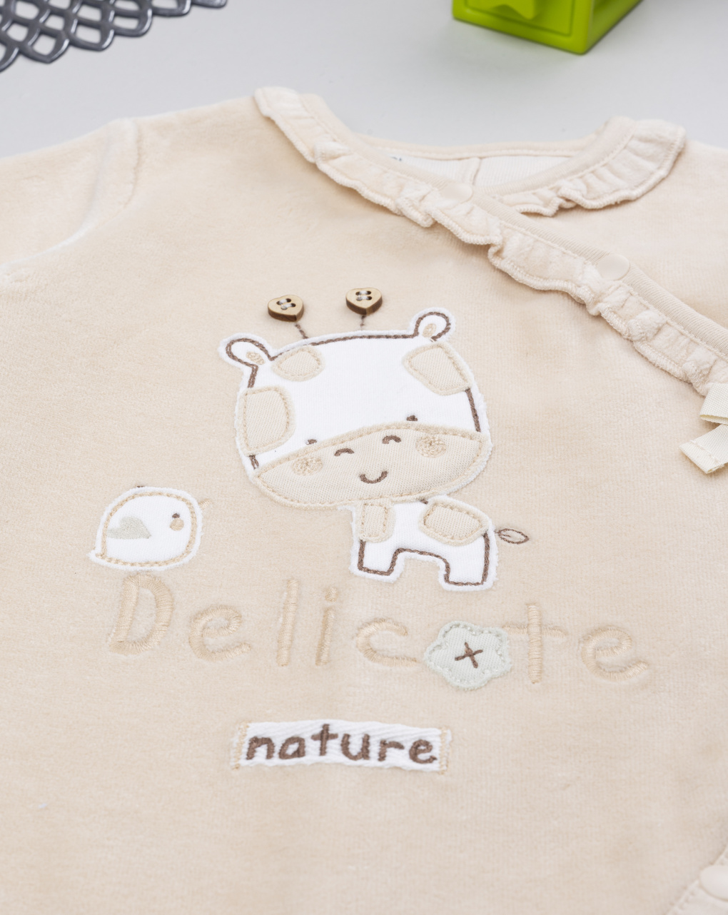 Tutina bimba ciniglia beige giraffa