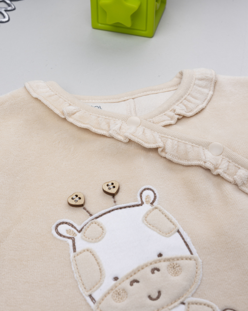 Tutina bimba ciniglia beige giraffa