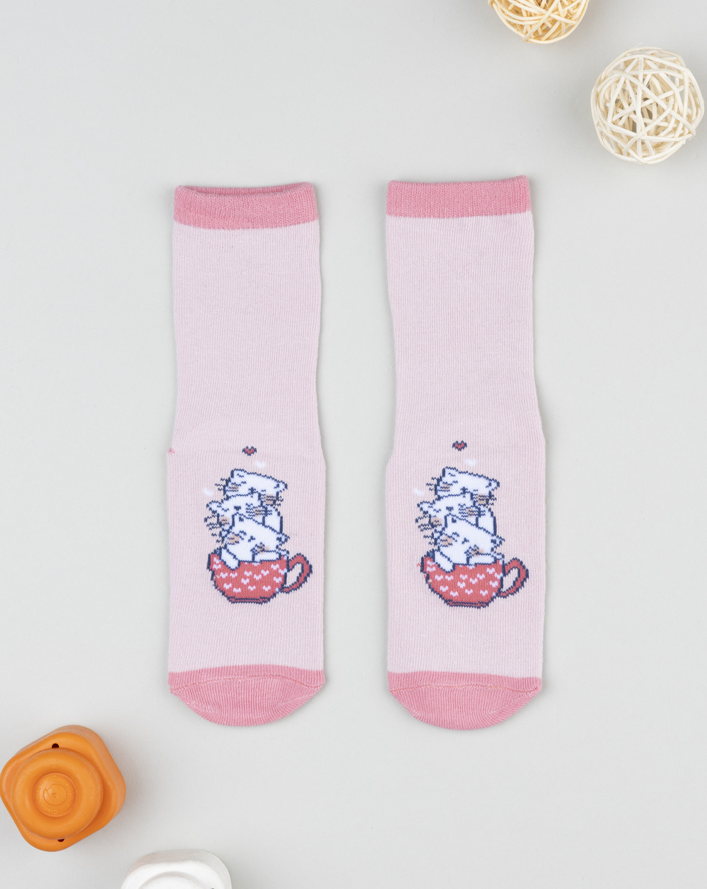 Antiscivolo bimba rosa gatti