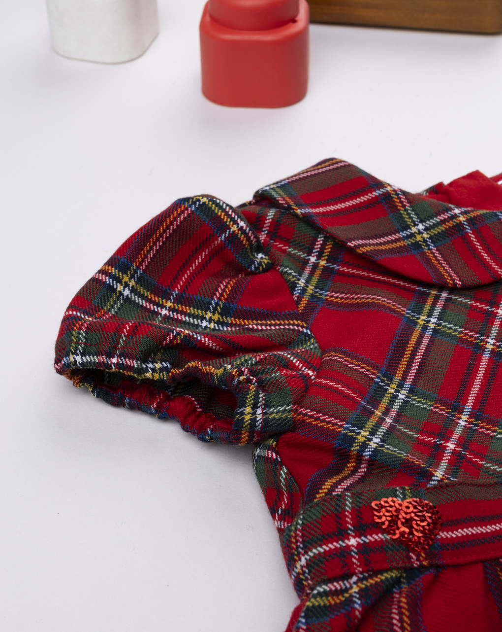 Abito tartan rosso bimba