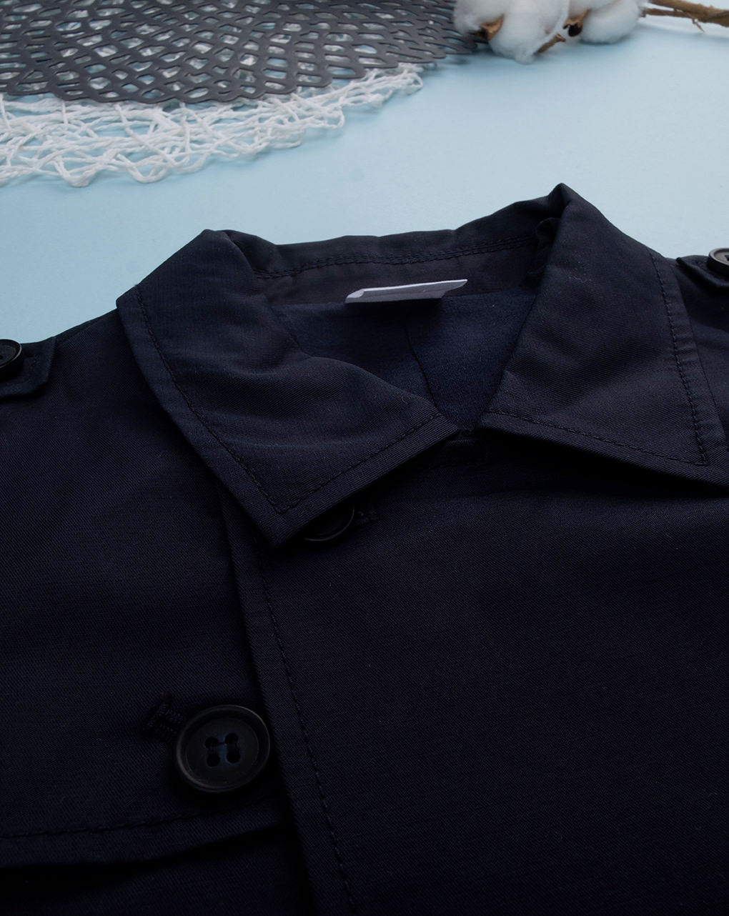 Giacca trench bimbo blu notte