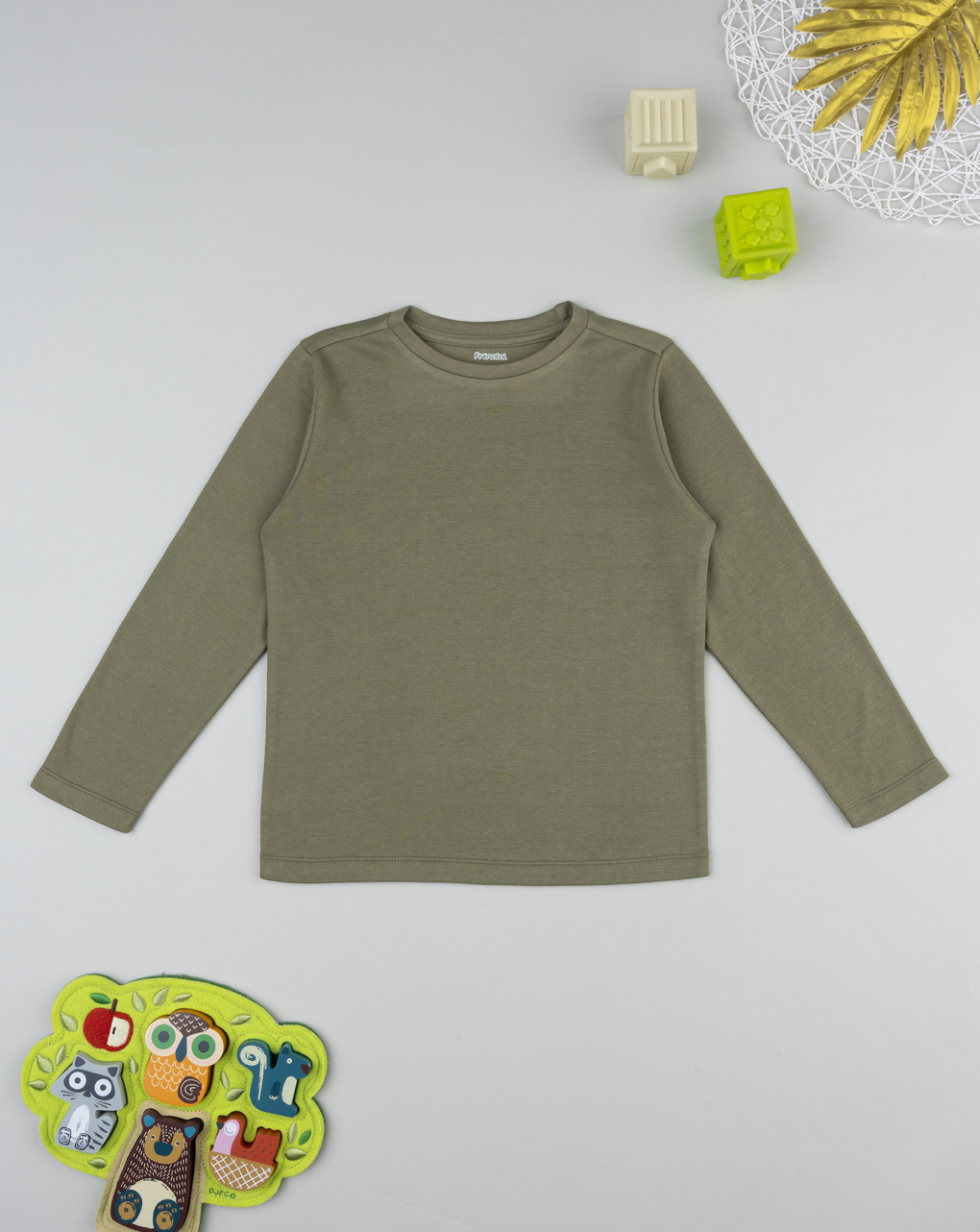 T-shirt verde bimbo maniche lunghe