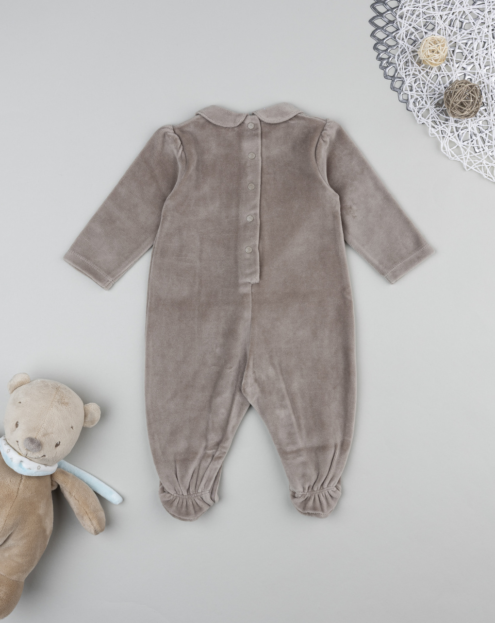 Tutina bimba marrone fiorellini allover