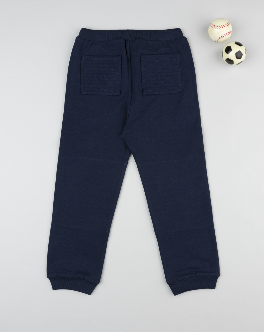 Pantalone felpato blu notte bambino con stampa