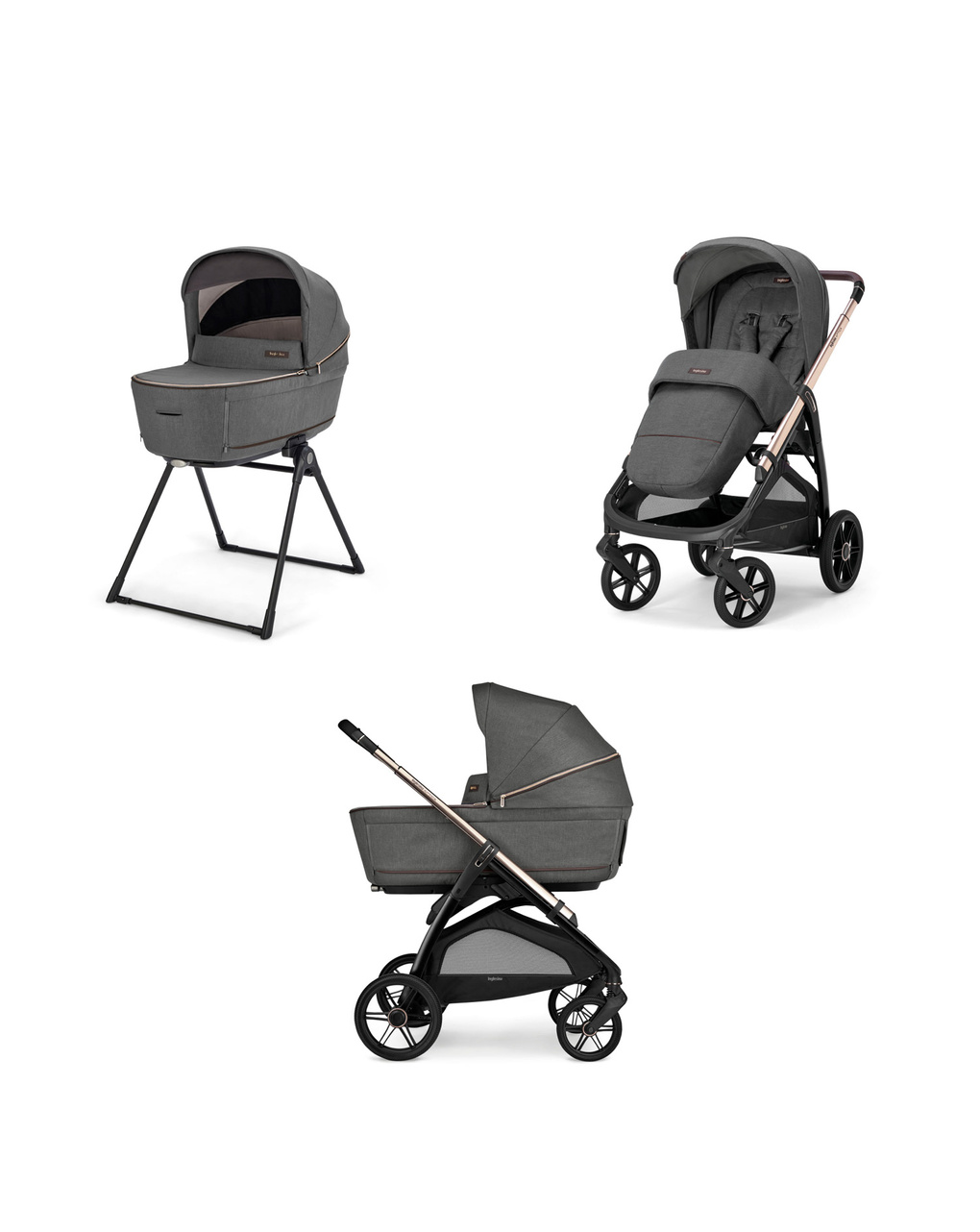 Sistema modulare aptica duo colore velvet grey con telaio palladio - inglesina