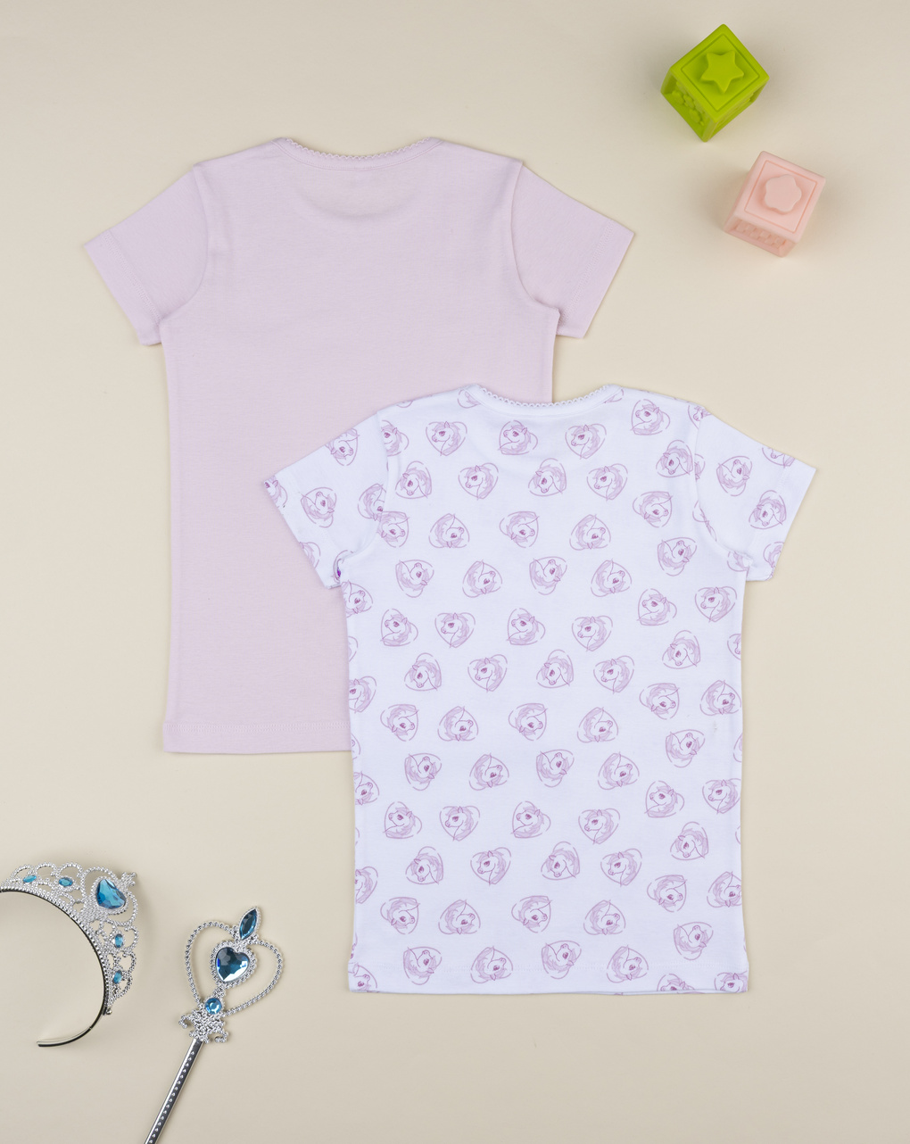 Pack 2 t-shirt intime bambina unicorni rosa/bianco