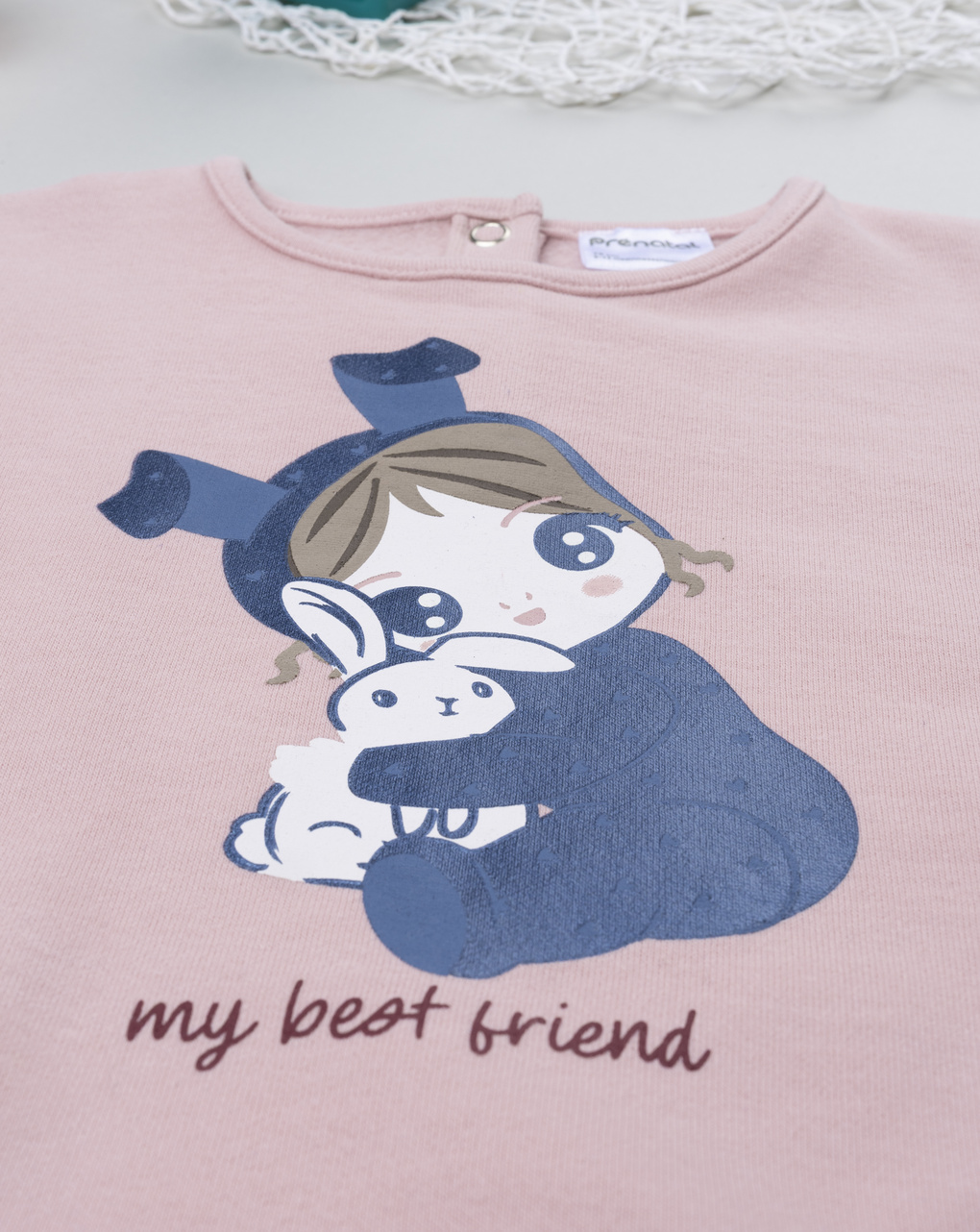 Felpa bimba rosa con stampa