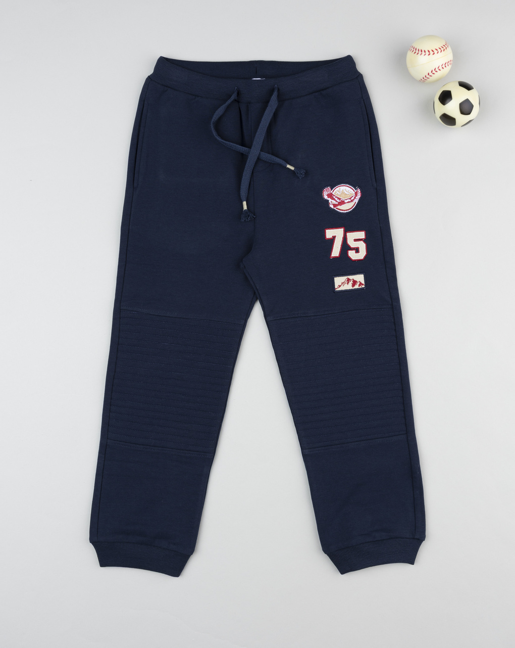 Pantalone felpato blu notte bambino con stampa