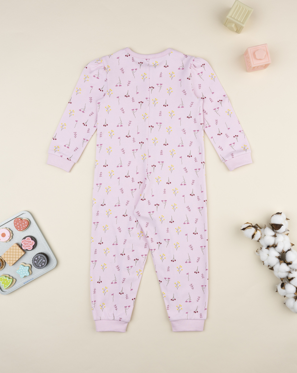 Pigiamone bimba rosa stampa fiorellini