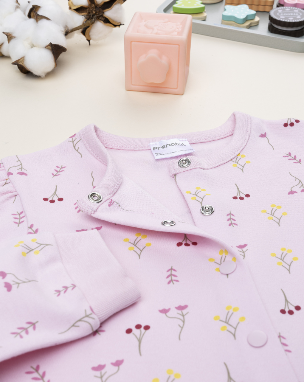 Pigiamone bimba rosa stampa fiorellini