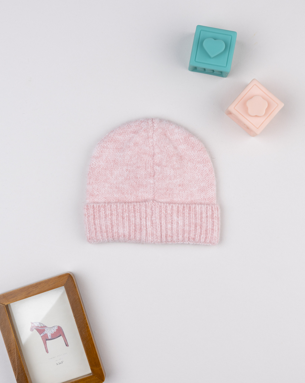Cappello tricot bimba rosa con fiocchetto