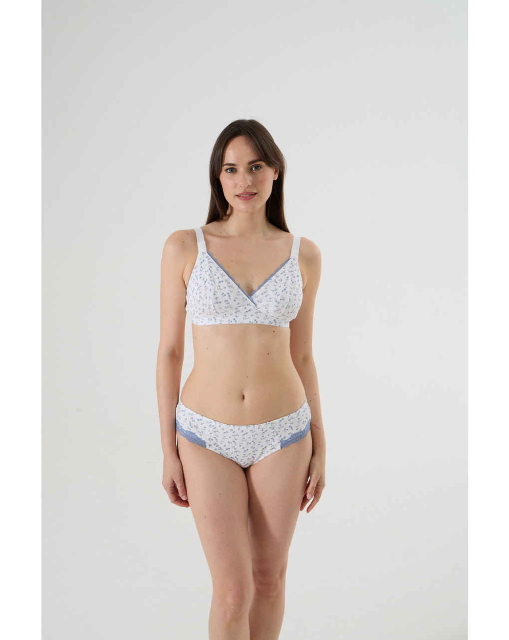 Slip premaman con pizzo e fiori allover