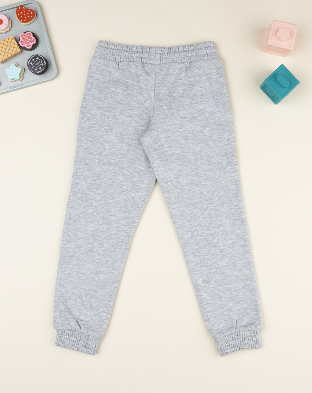 Pantalone felpato bambina grigio "best friends"