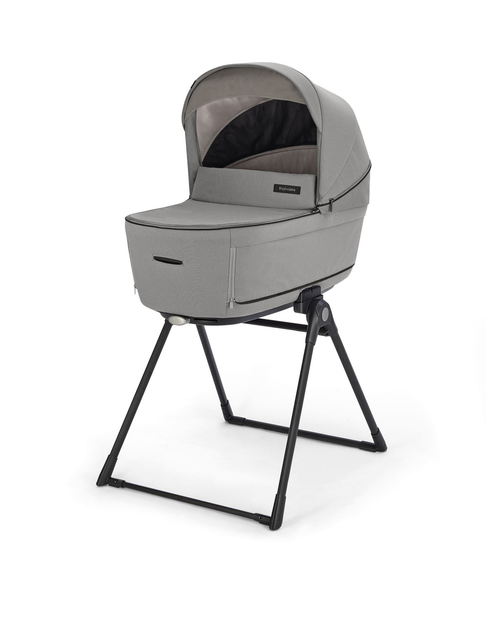 Sistema modulare aptica system quattro colore platinum grey con telaio litio e seggiolino auto darwin infant recline - inglesina