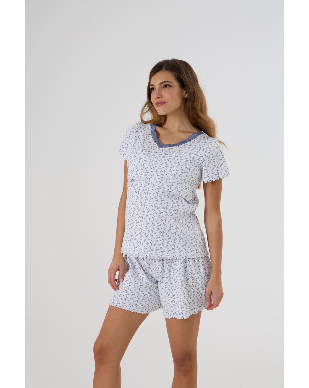 Pigiama estivo premaman fiori allover