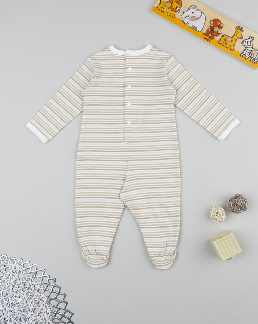 Tutina bimbo rigata "lion"