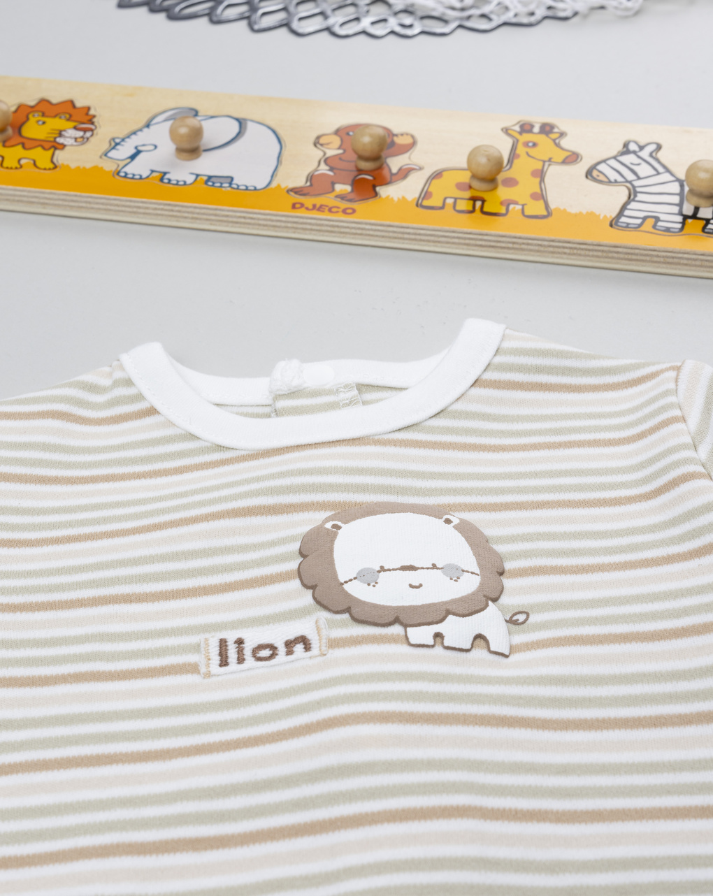 Tutina bimbo rigata "lion"