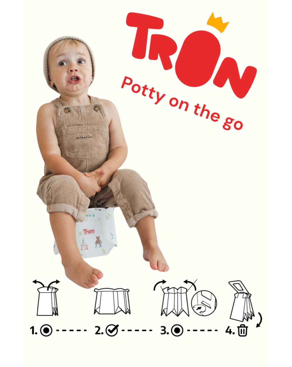 Vasino da viaggio usa e getta monouso biodegradabile per bambini - tron