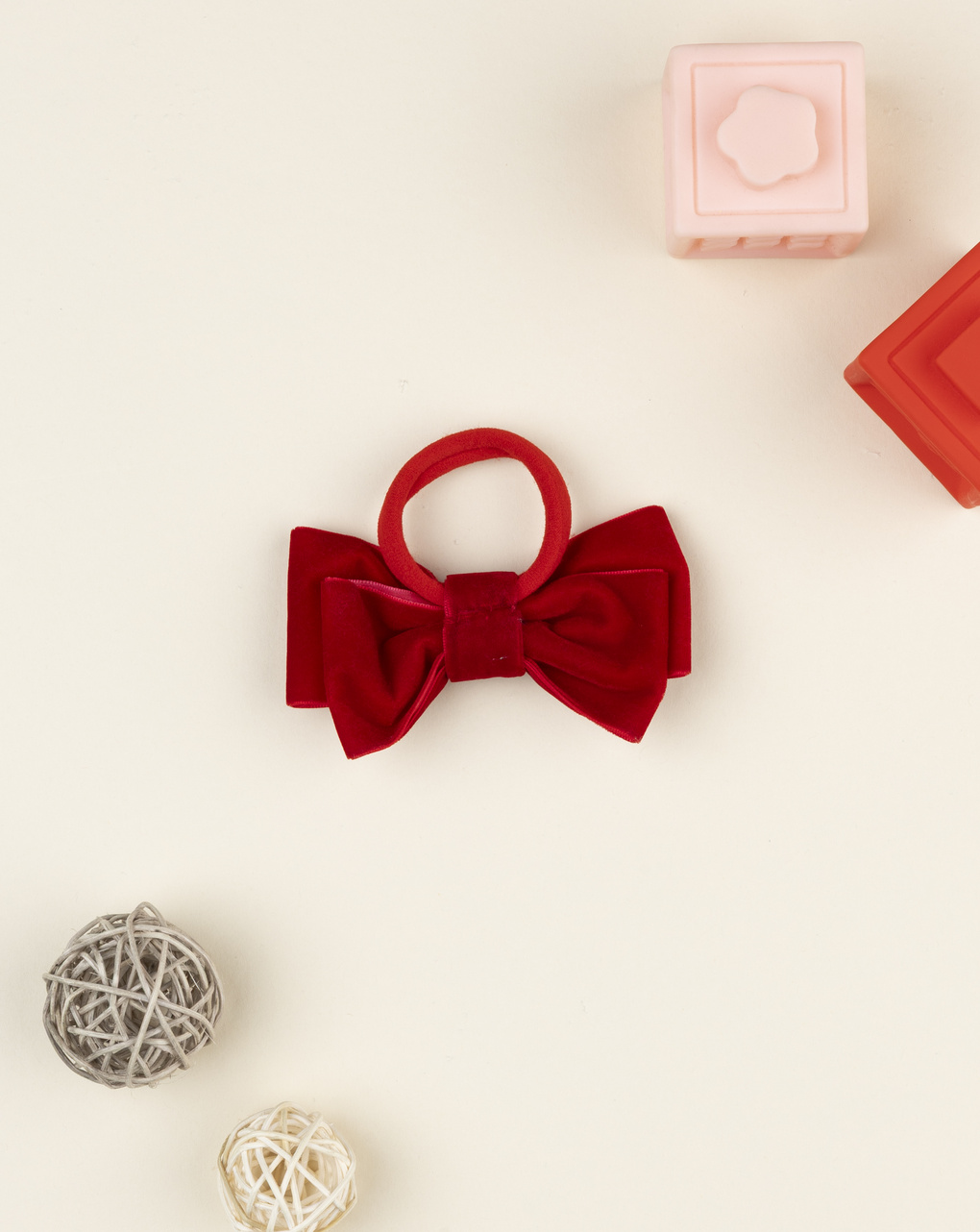 Elastico con fiocco bimba rosso