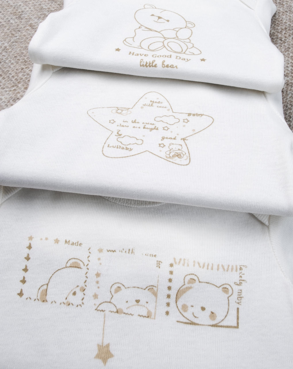 Pack 5 body unisex "oro"