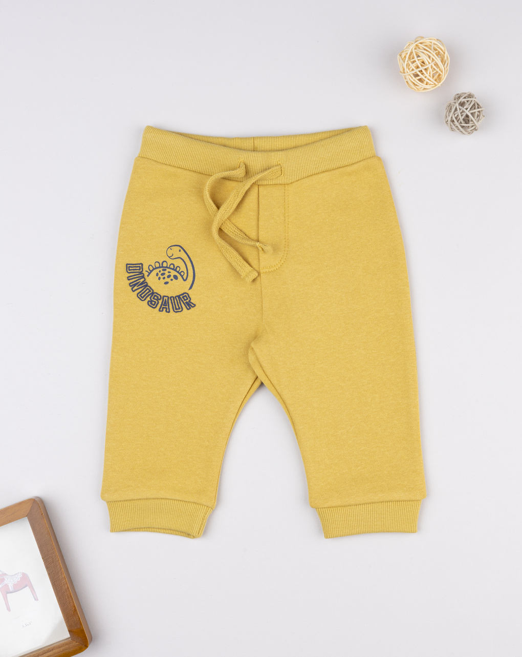 Pantalone felpato bimbo giallo "dinosaur"