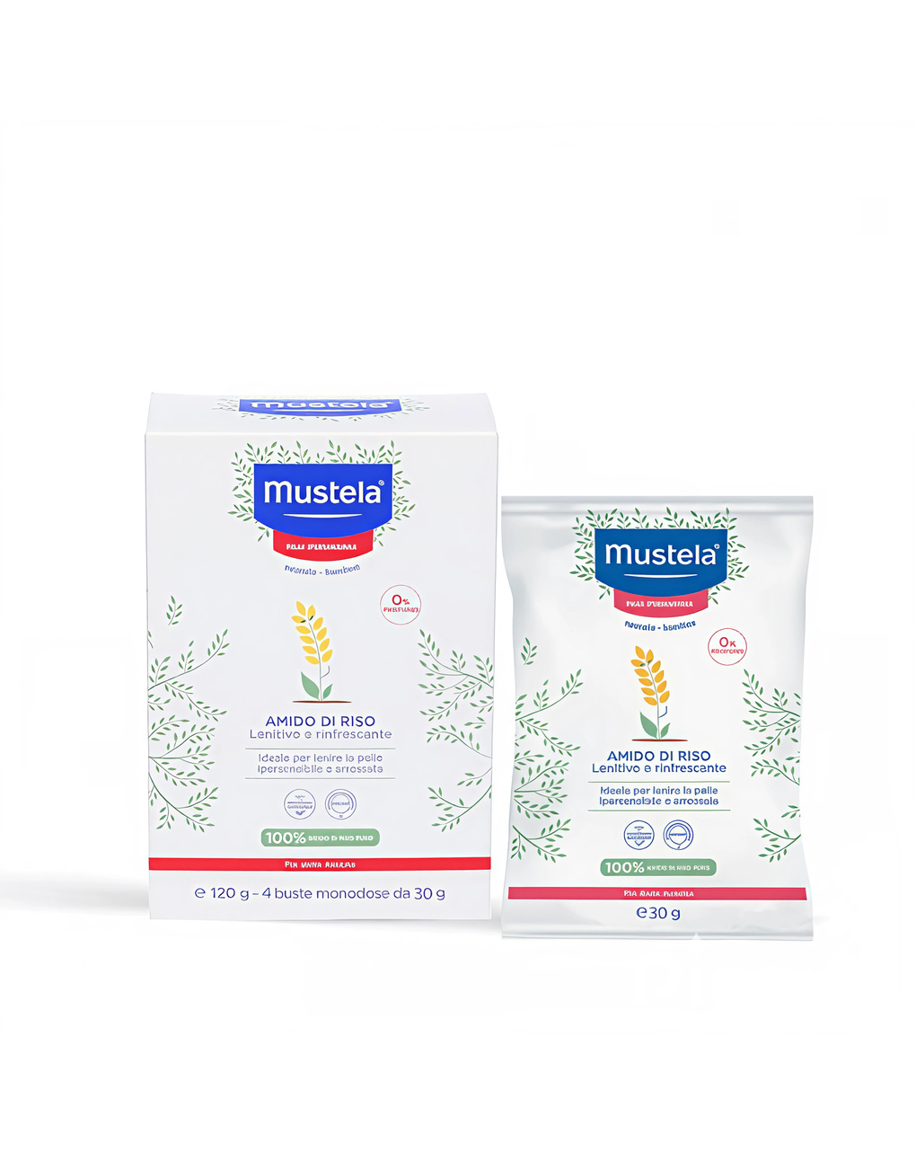 Amido di riso 4 bustine monodose da 30 gr - mustela