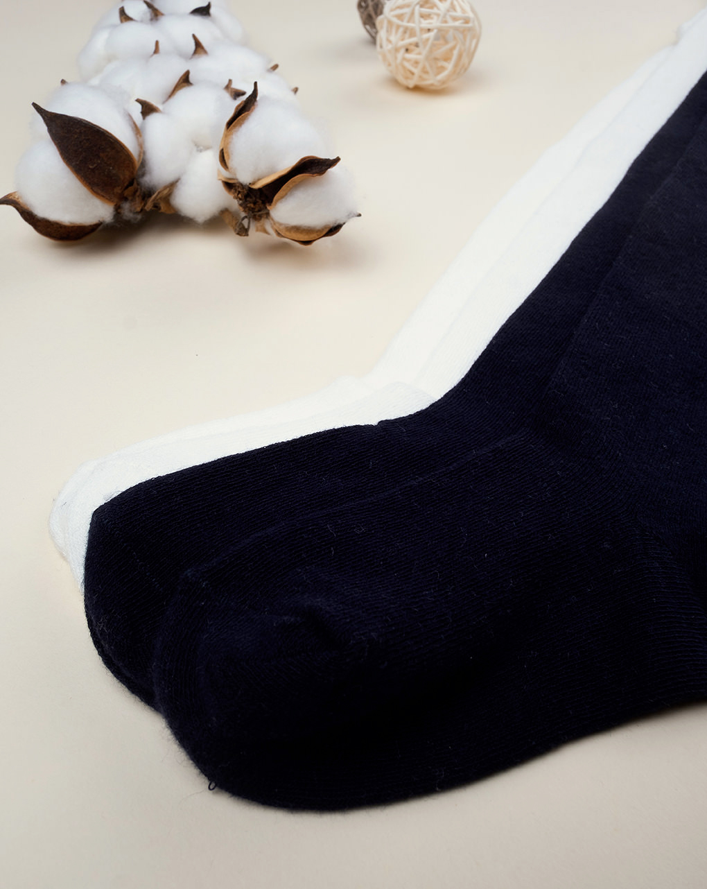 Pack 2 collant bimba panna e blu