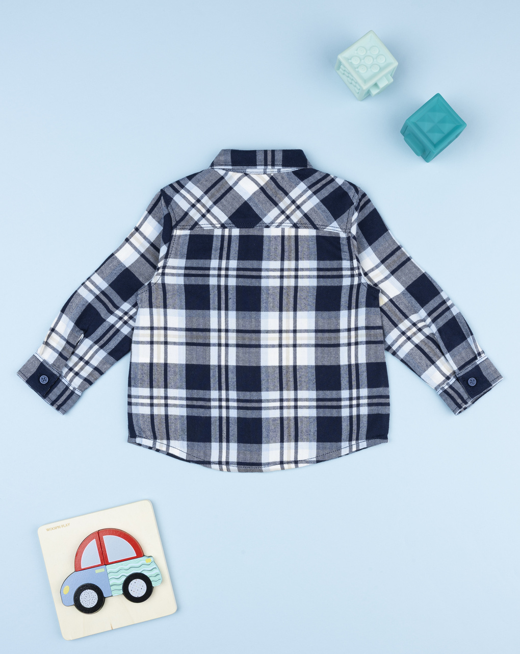 Camicia flanella bambino blu