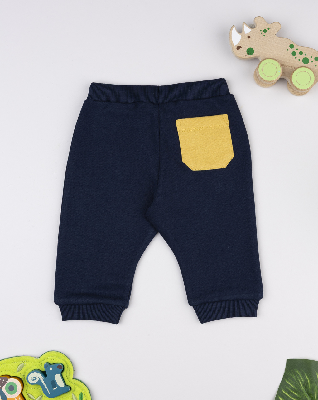 Pantalone felpato bimbo blu "dinosaur"