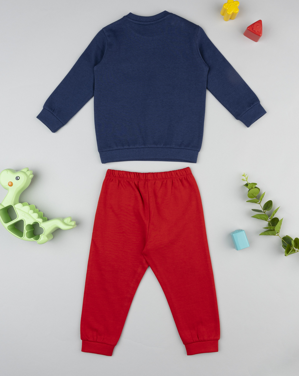 Pigiama bimbo rosso/blu dino